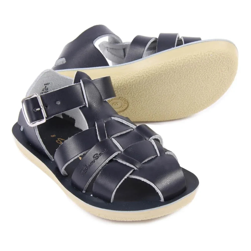 Salt-Water - Shark Leather Waterproof Sandals | Navy blue