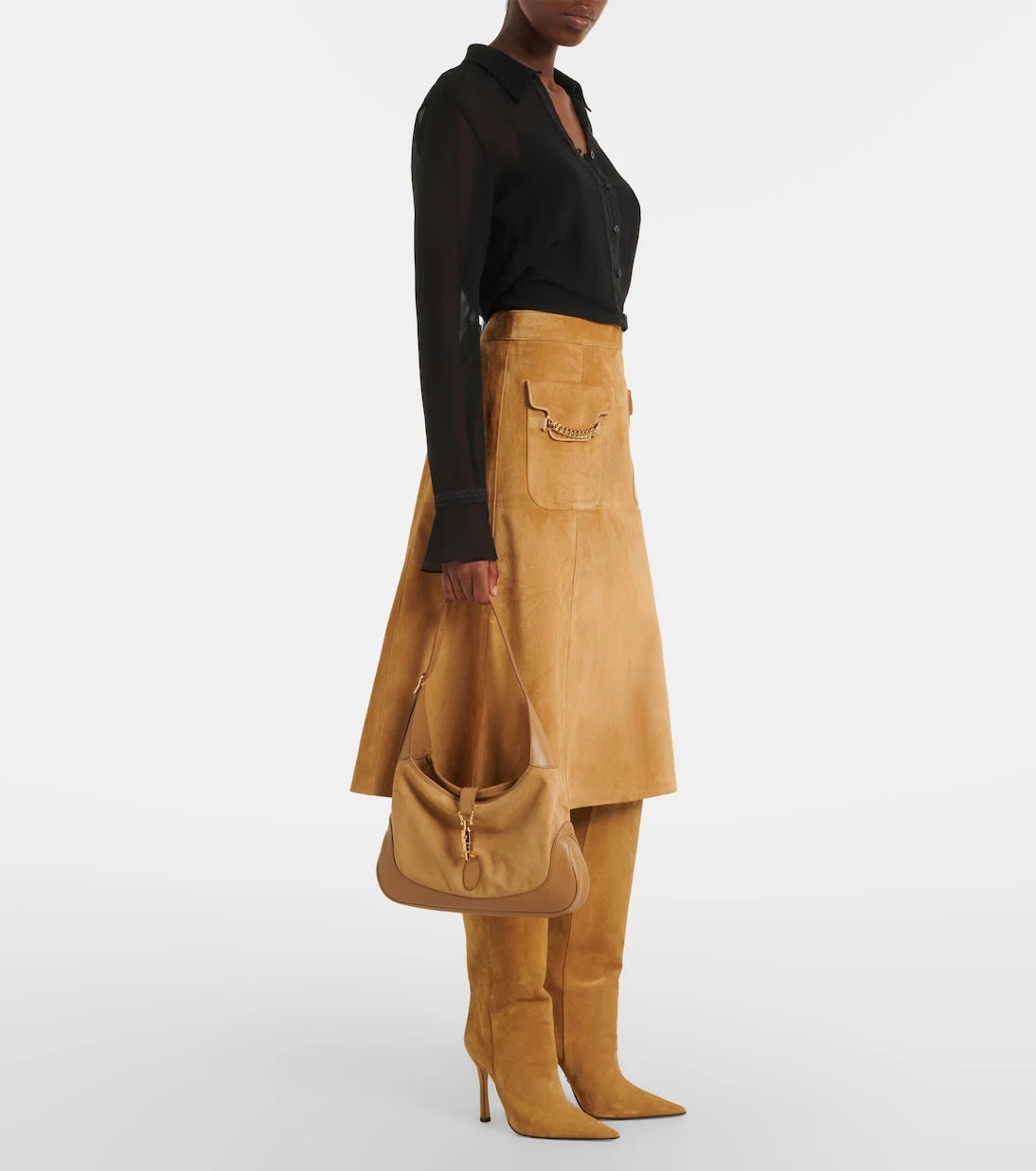 Gucci - Gucci Jackie 1961 Medium suede shoulder bag