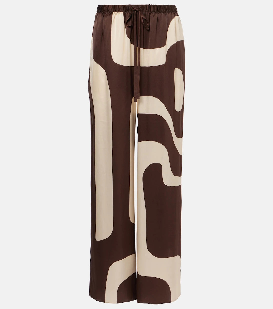 SIR - Printed silk satin straight pants