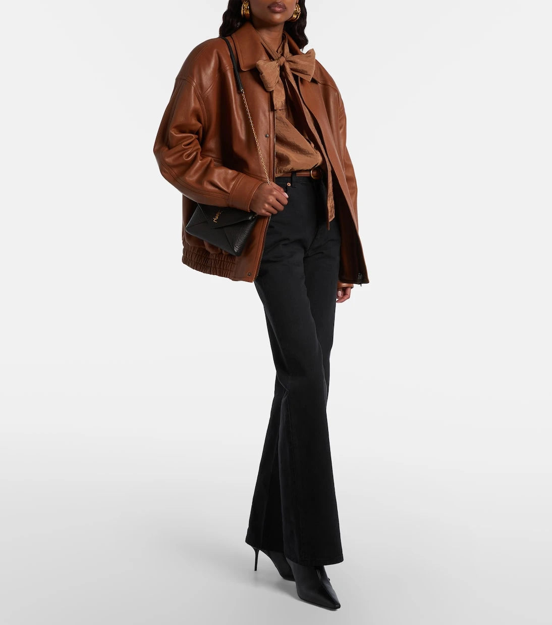 Saint Laurent - Cassandre Small leather clutch