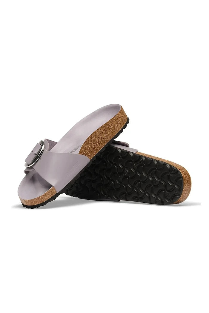 Birkenstock Kadın Deri Terlik Madrid Big Buckle Natural Leather Patent