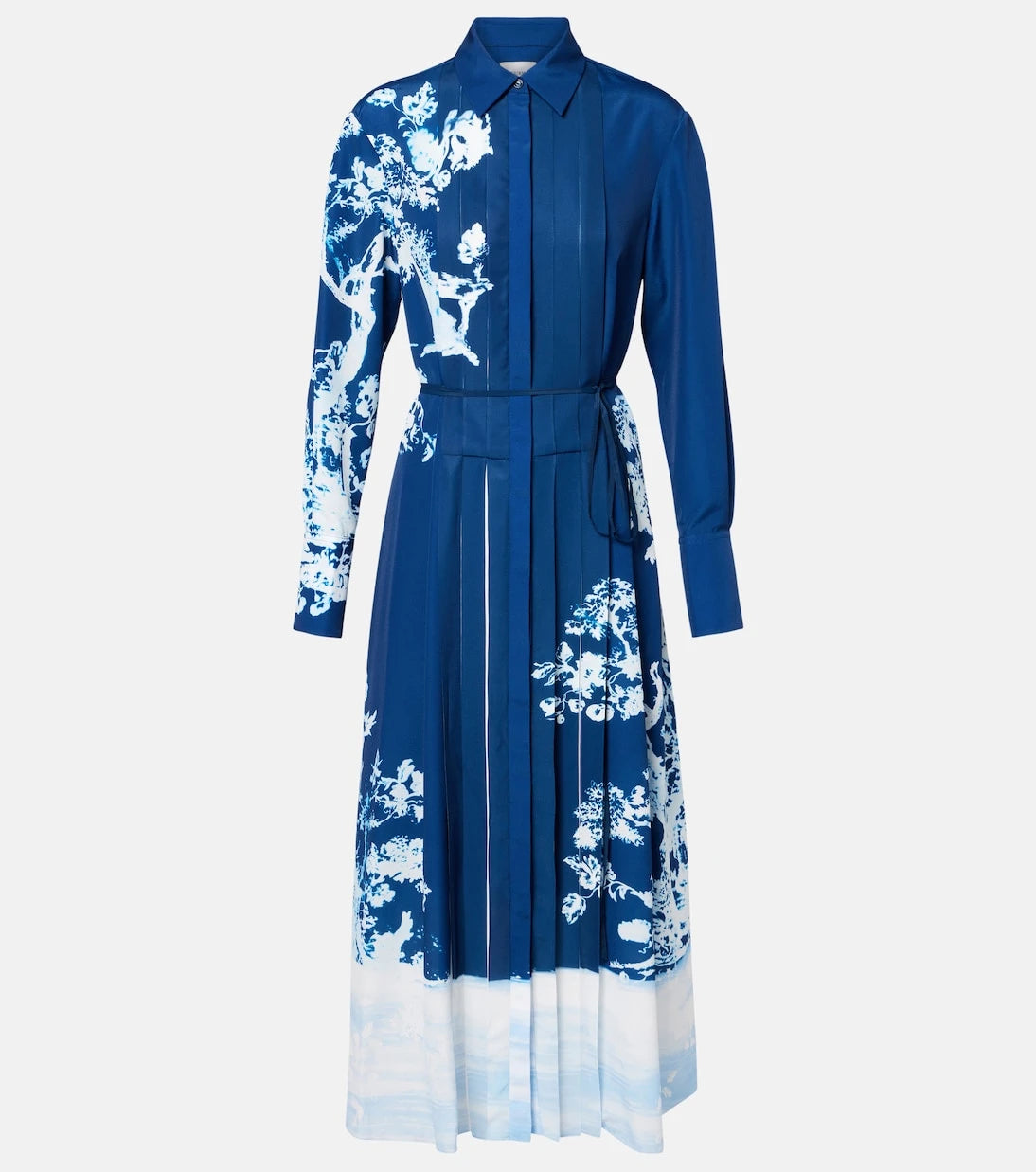 Erdem - Kemerli, desenli midi elbise