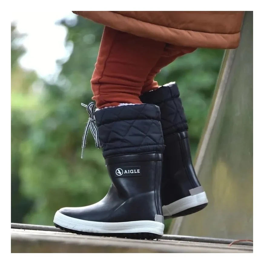 Aigle - Fur-Lined Showerproof Snow Boots | Navy blue