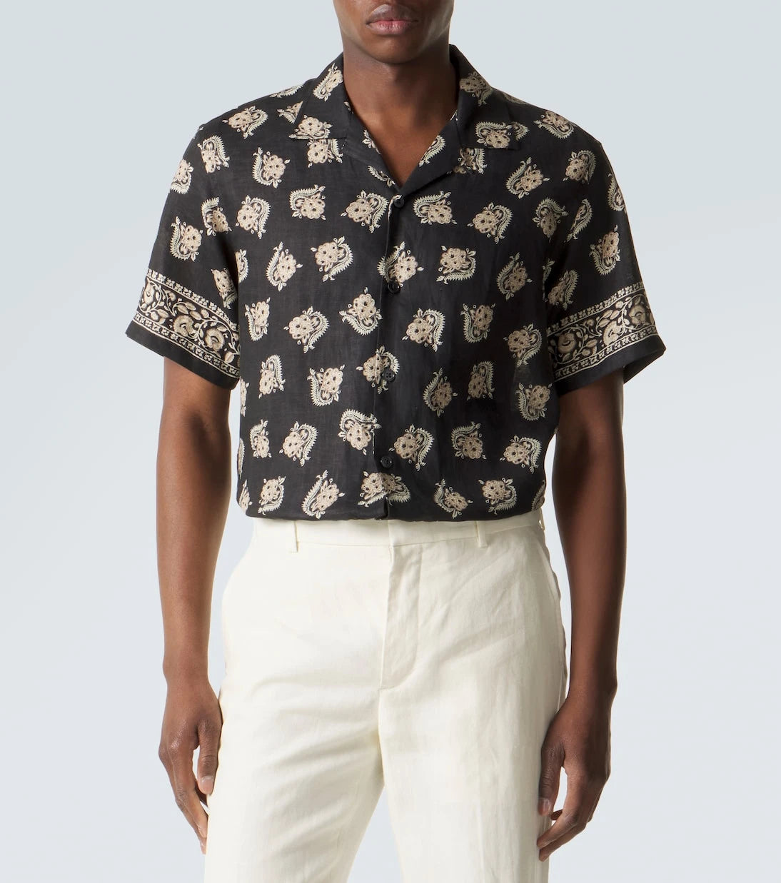 Ralph Lauren Purple Label - قميص كتان مطبوع