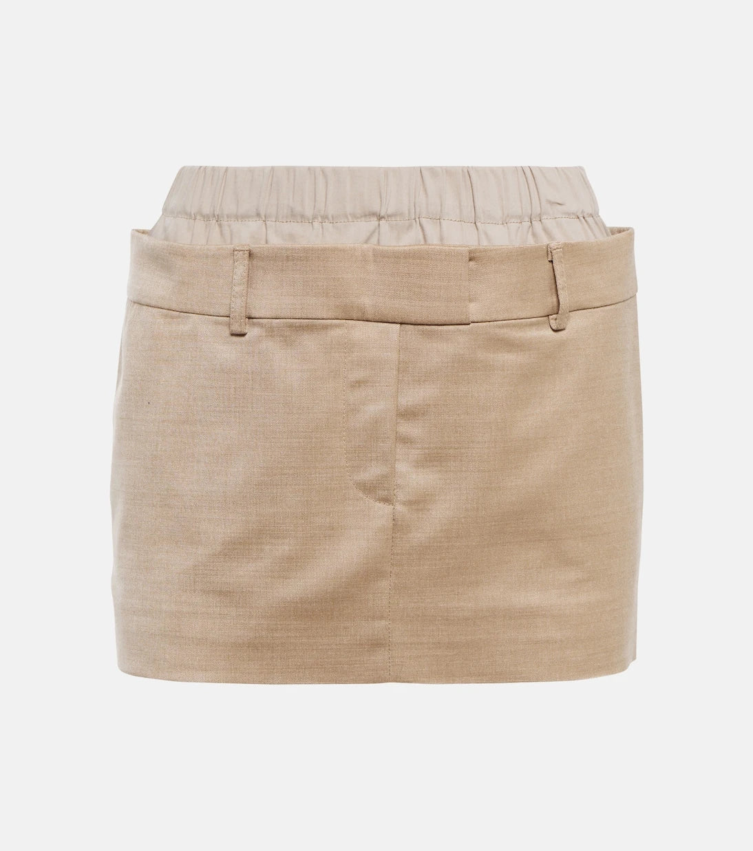 Aya Muse - Layered wool-blend miniskirt