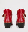 Chloé Red Leather Susanna Western Ankle Boots 40