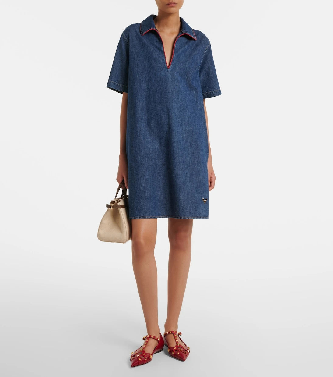 Valentino - VGold denim midi dress