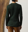 Ralph Lauren Collection Green Silk Cable-Knit Cardigan