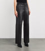 Black Lambskin Sullivan Straight Trousers