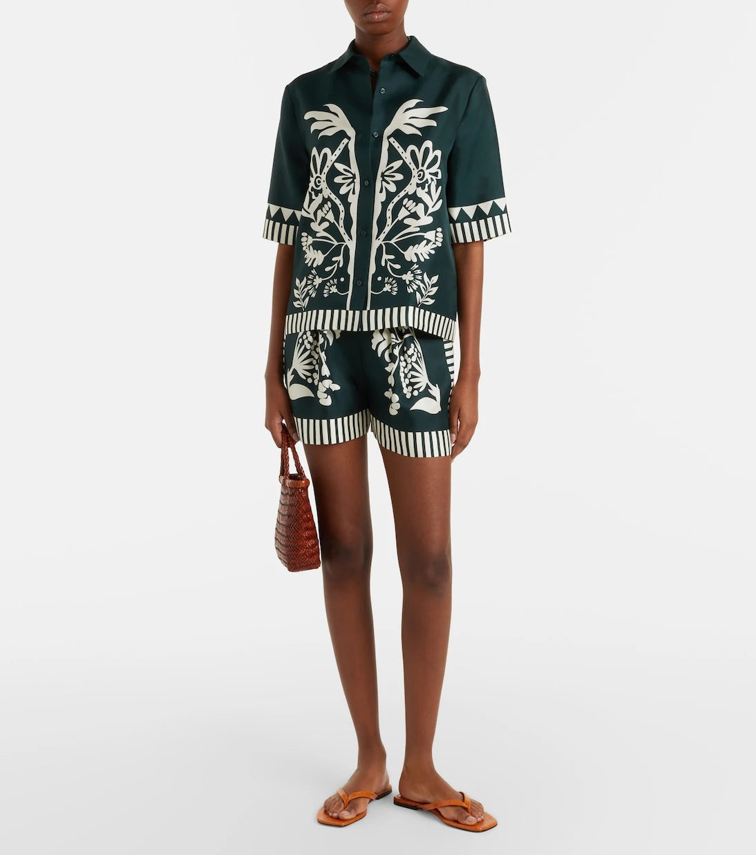 Eres - Arjun printed silk twill shorts