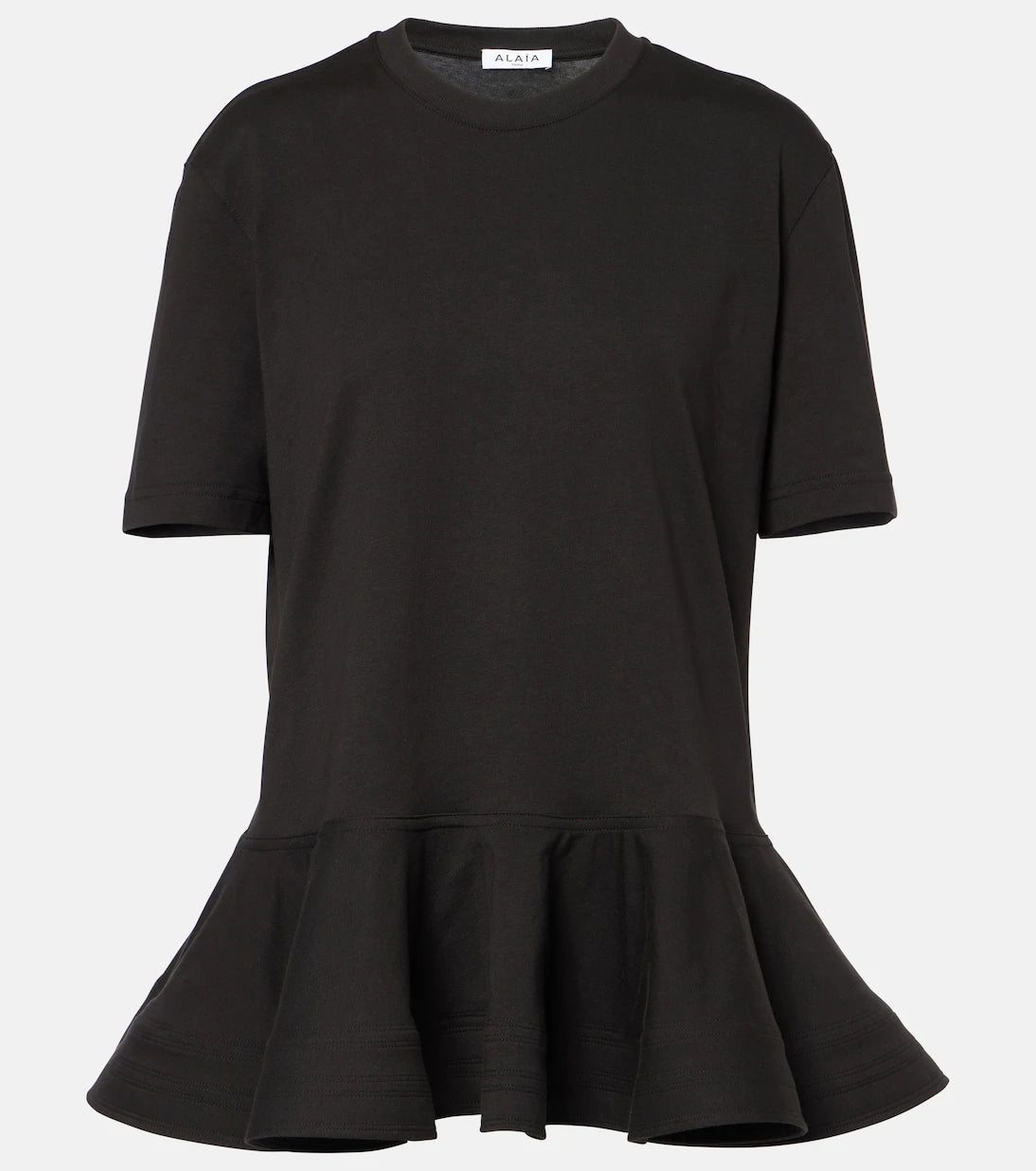 Alaïa - Peplum cotton jersey T-shirt