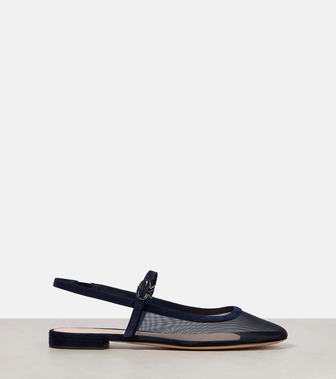 Gianvito Rossi - Leather-trimmed organza ballet flats
