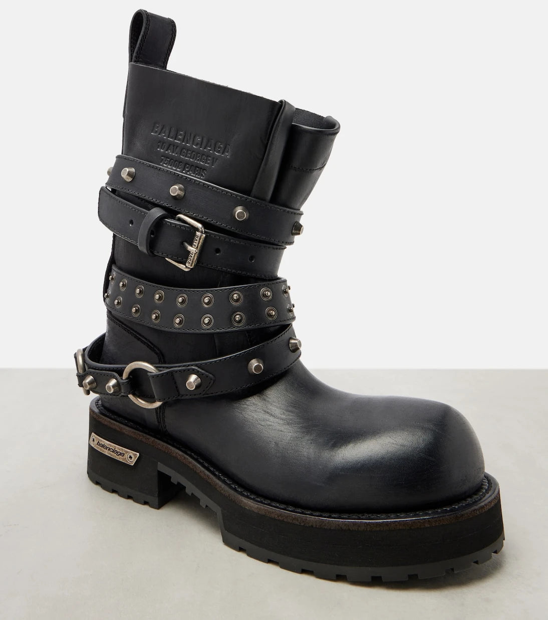 Balenciaga - Venom City leather biker boots
