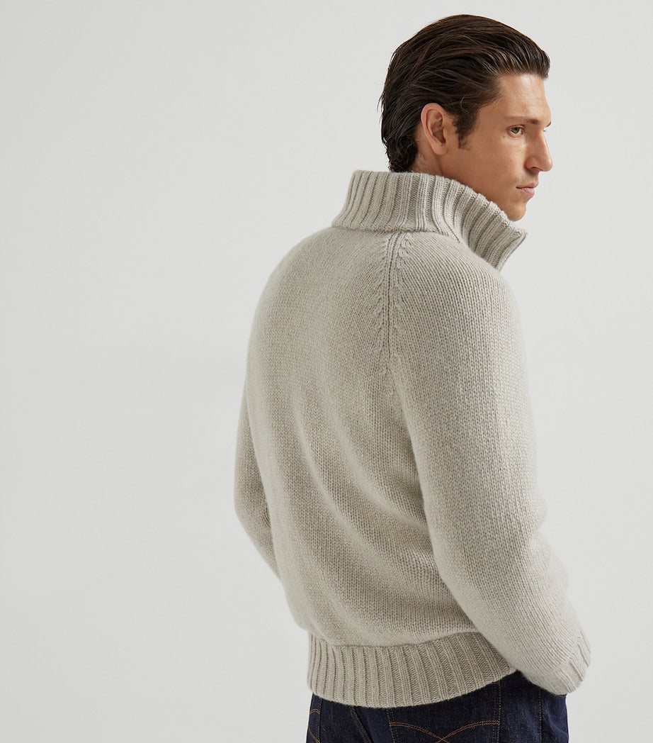 Brunello Cucinelli Beige Cashmere Down-Filled Jacket