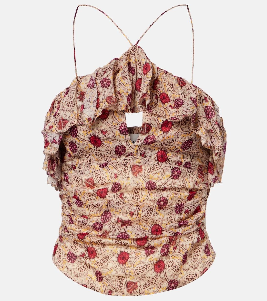 Marant Etoile - Dijimia printed ruffled cotton top