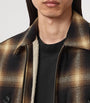 AllSaints Brown Organic Cotton Check Mathers Jacket