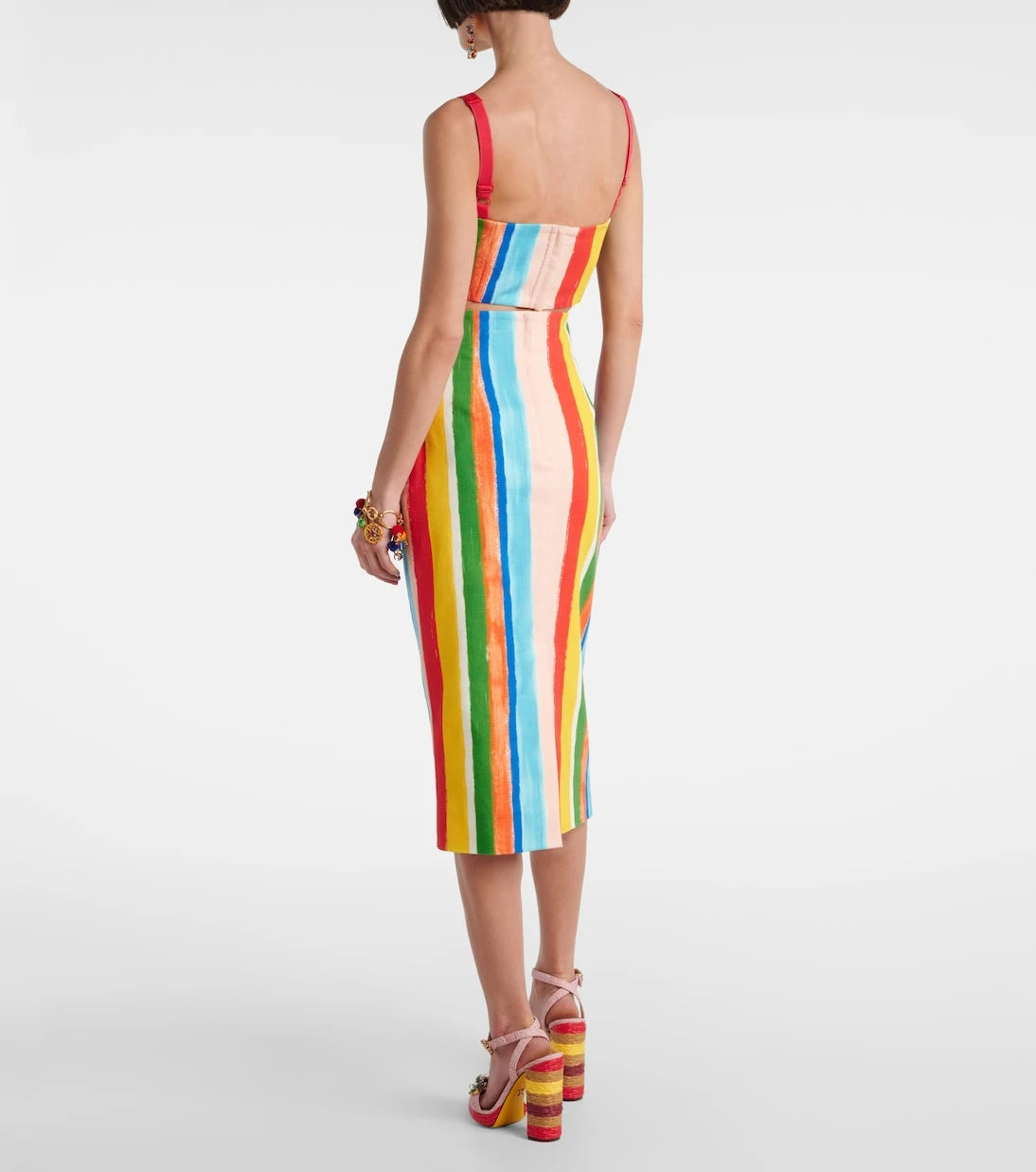 Dolce&Gabbana - Striped cotton-blend pencil skirt