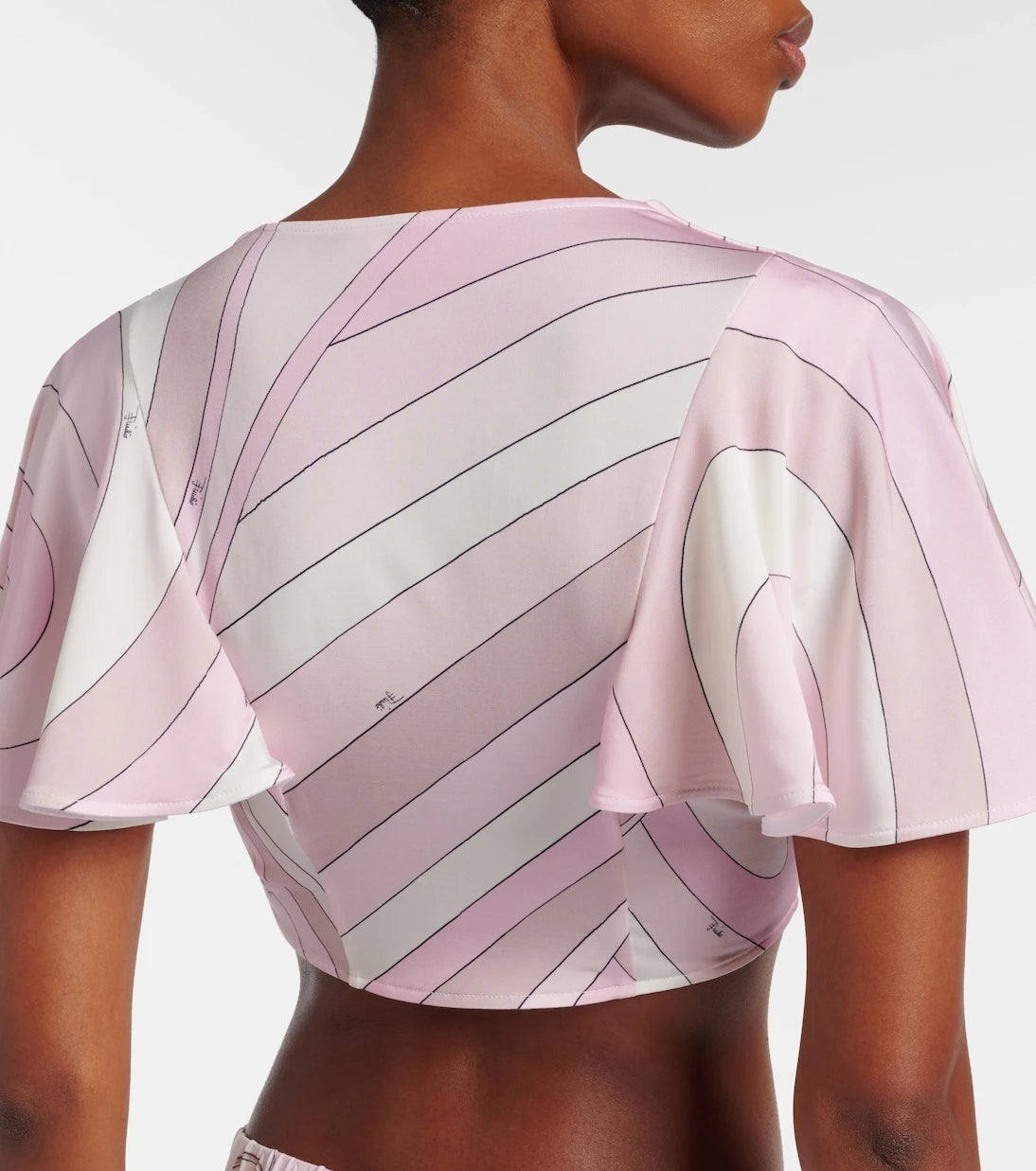 Pucci - Iride satin jersey crop top