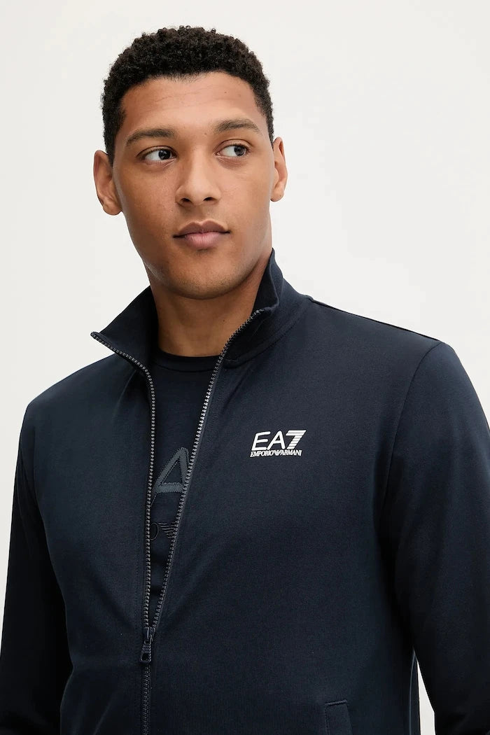 EA7 Emporio Armani erkek fermuarlı pamuklu sweatshirt
