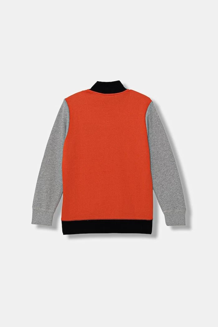 United Colors of Benetton çocuk kapüşonlu fermuarlı pamuklu sweatshirt