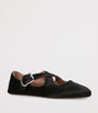 Alaïa Brown Pony Hair Criss-Cross Ballet Flats