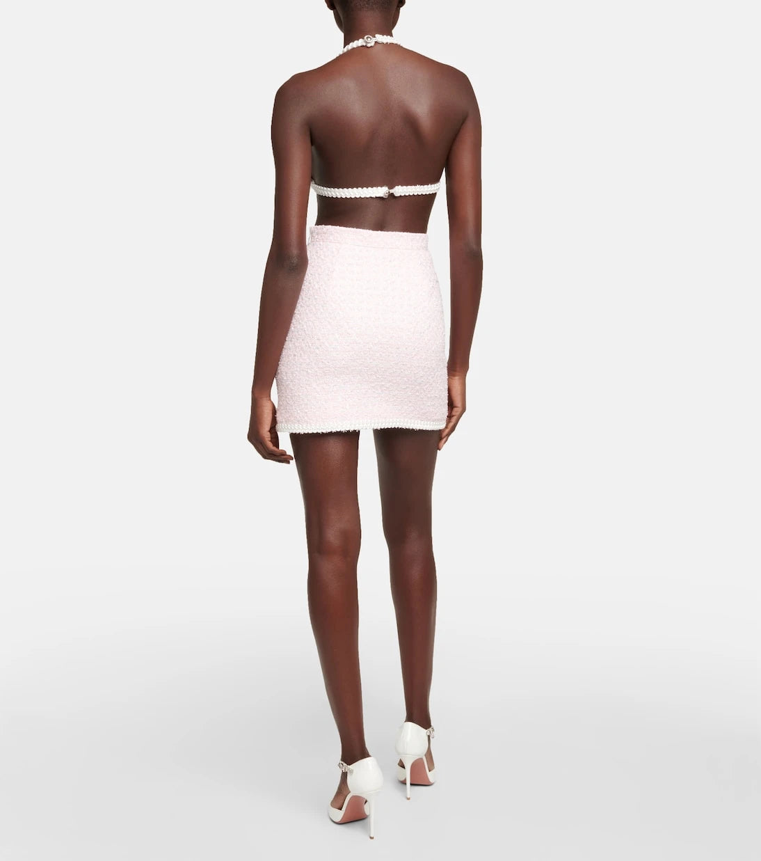 Alessandra Rich - Embroidered cotton-blend Lurex® bra