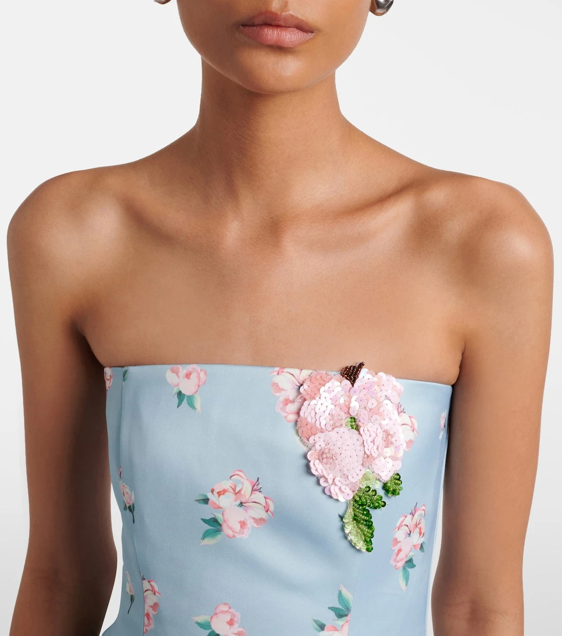 Leo Lin - Nora floral bustier gown