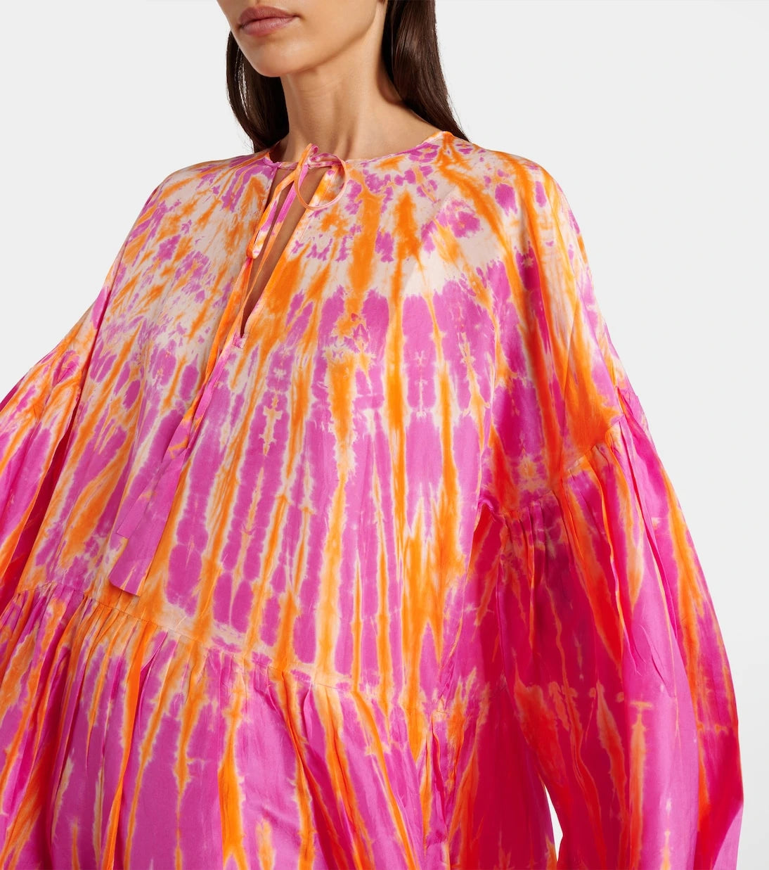 Anna Kosturova - Amelia tie-dye tiered silk midi dress