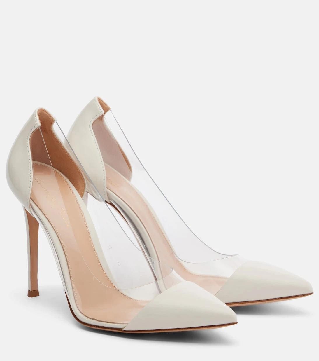 Gianvito Rossi - حذاء بكعب عالٍ من جلد لامع ومادة الـ PVC طراز Plexi