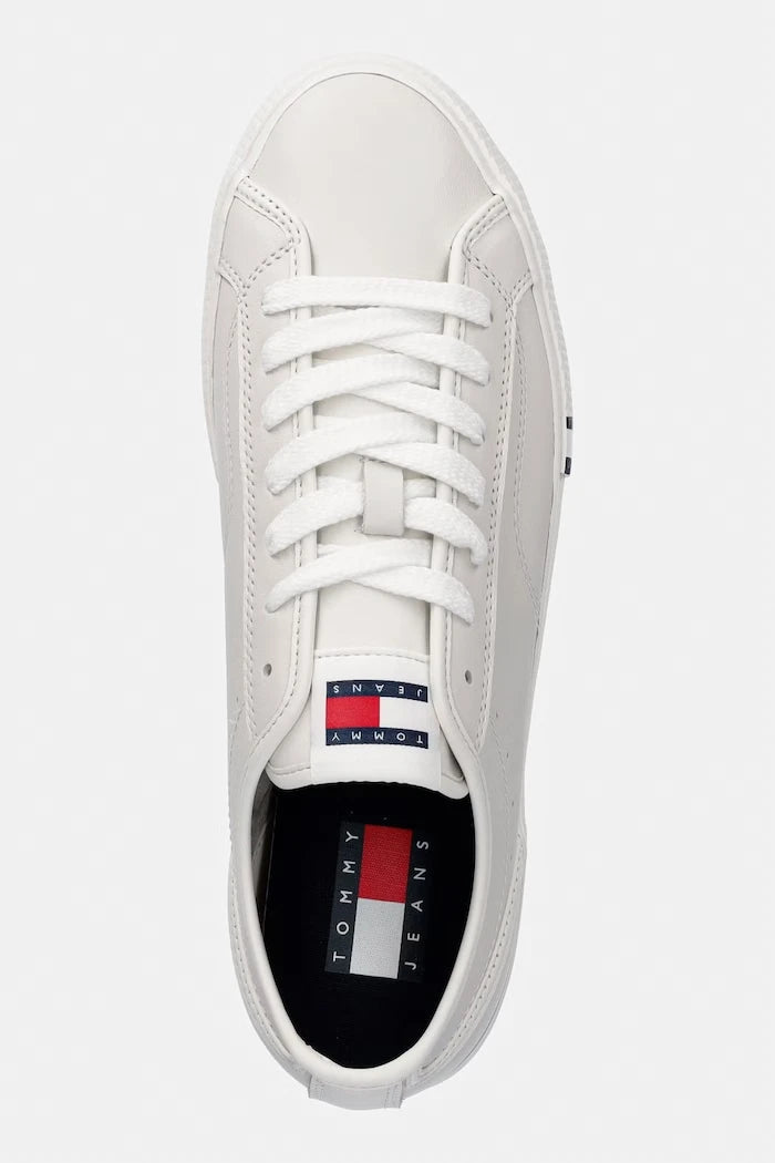 Tommy Jeans ARCHIVE VULC. Y2K LONG LACE düşük kesim erkek deri spor ayakkabı