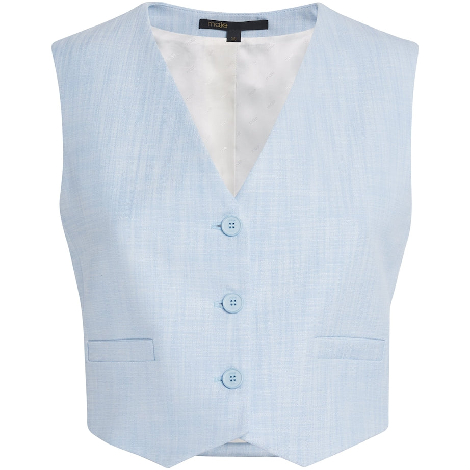 Blue Mélange-Weave Waistcoat