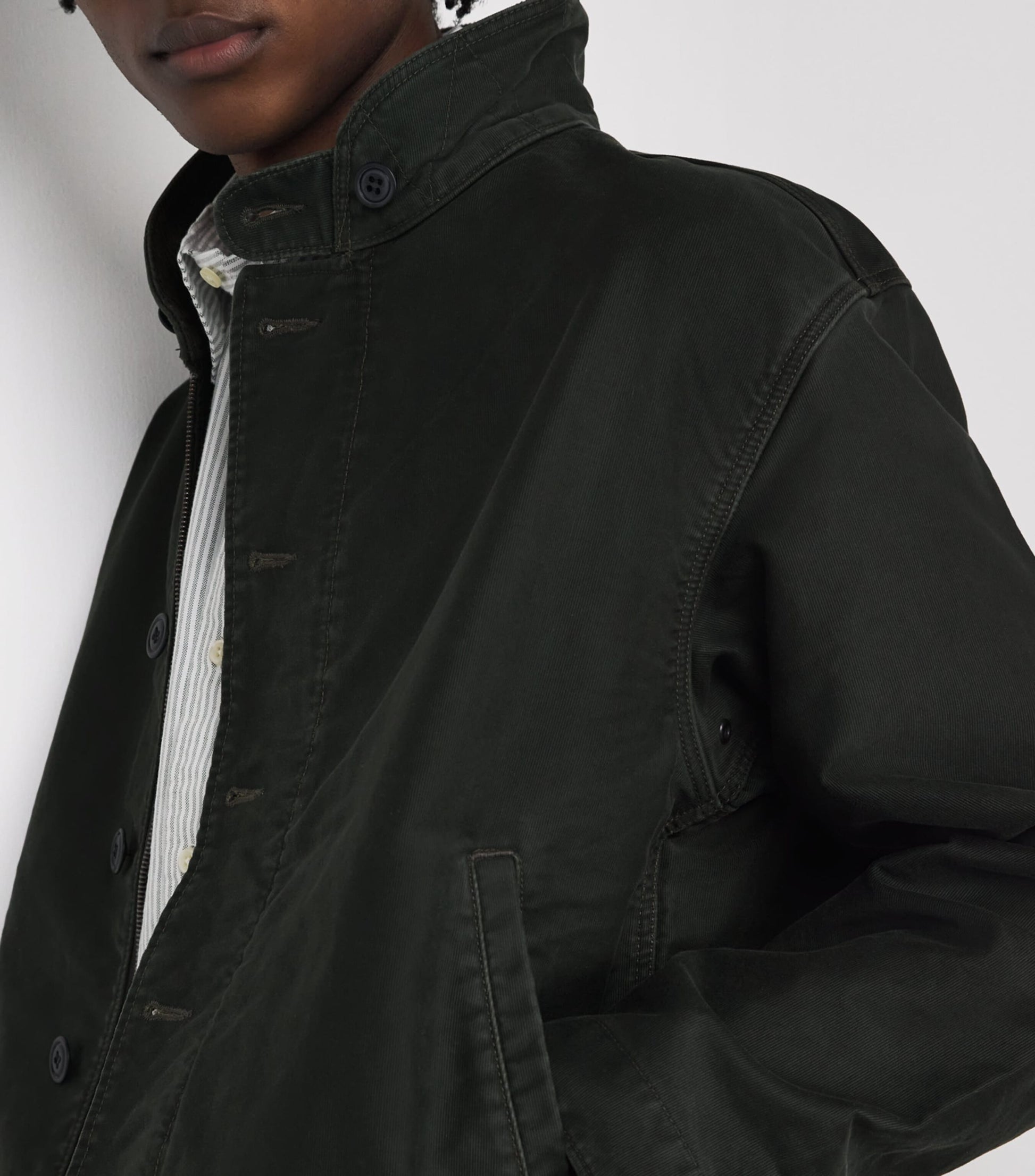 Ralph Lauren Collection Black Double RL Cotton N-1 Deck Jacket