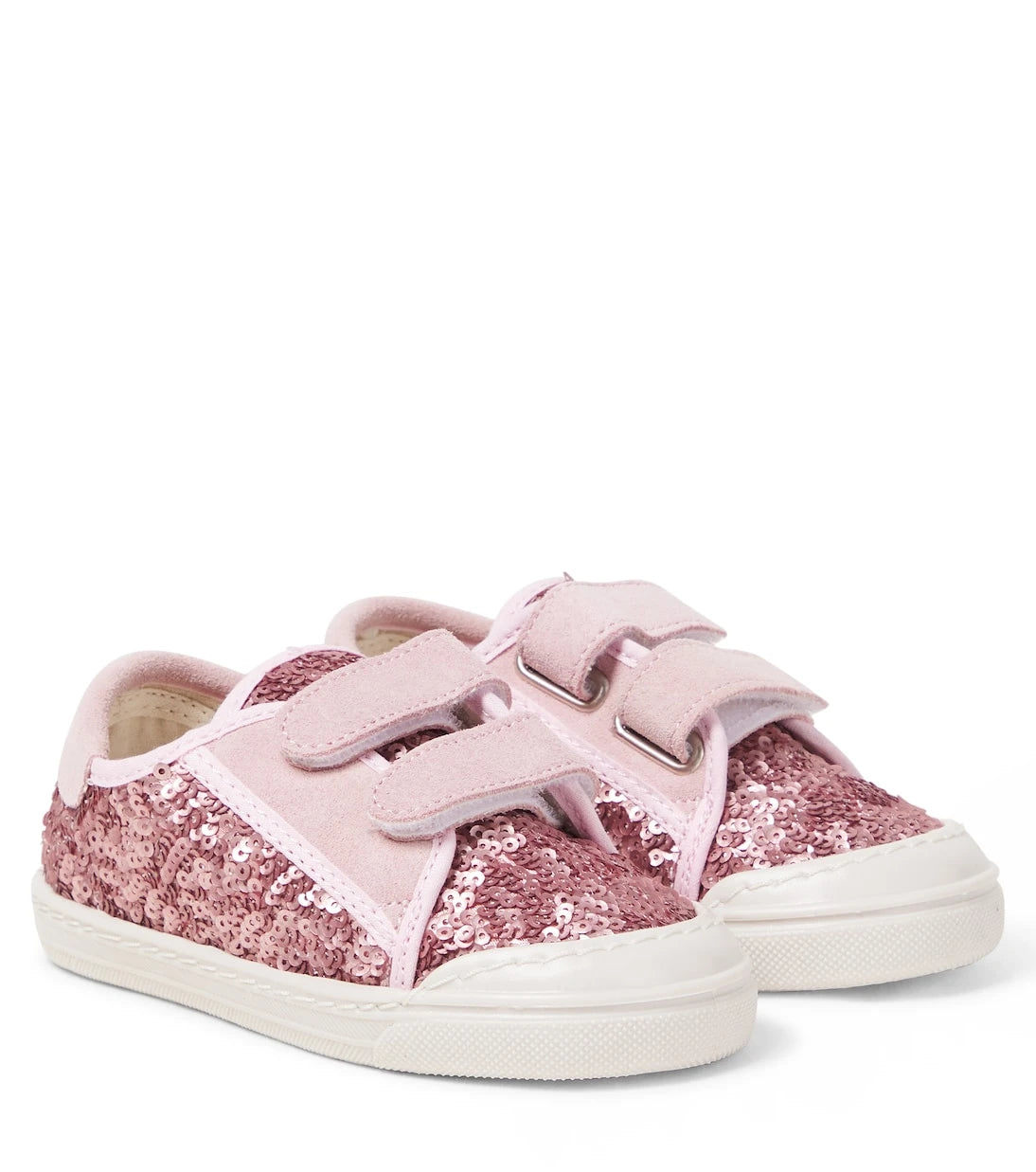 PèPè - Sequined suede-trimmed sneakers