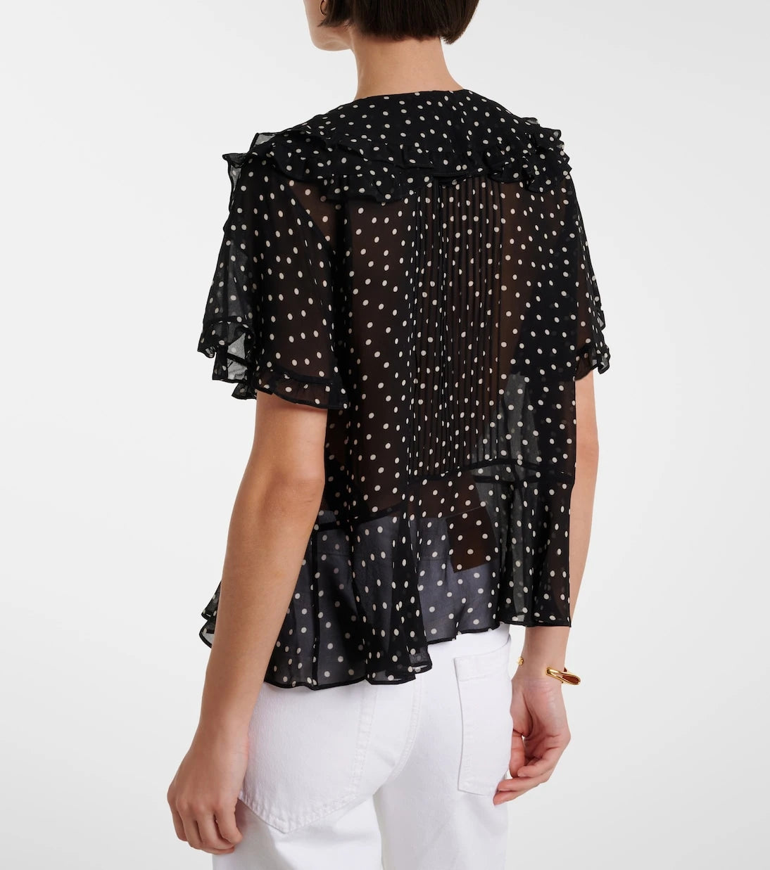 Dorothee Schumacher - Dans Eden Puantiyeler desenli ipek georgette bluz