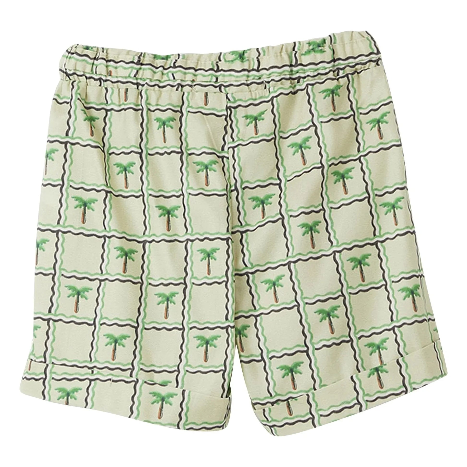 Fabula - Palm Tree Cord Shorts | Pale green