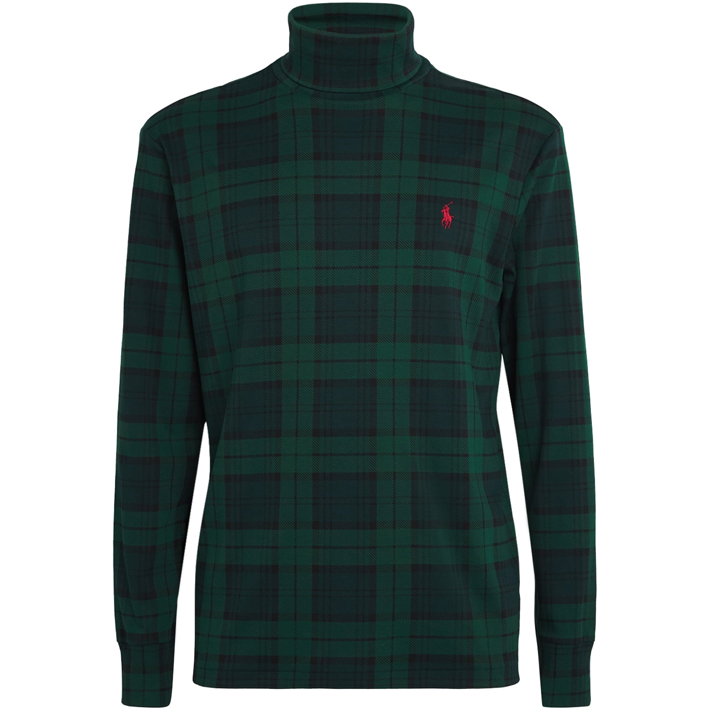 Cotton Plaid Rollneck Top
