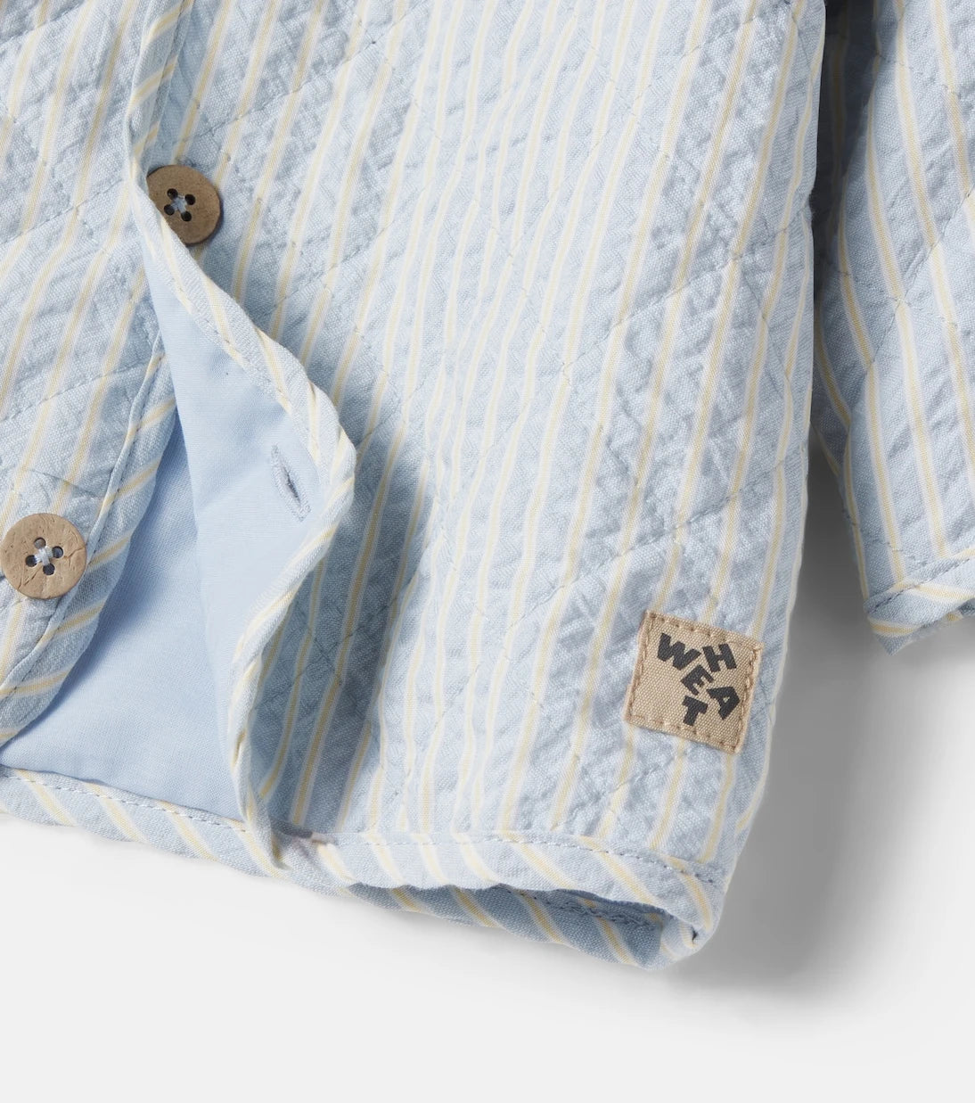 Wheat - Baby Saxo striped quilted cotton jacket