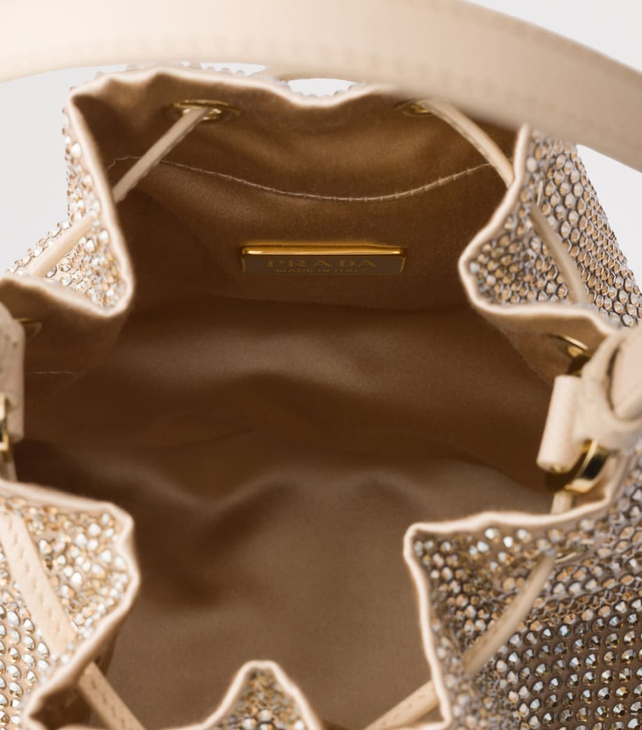 Mini Satin Crystal-Studded Pouch