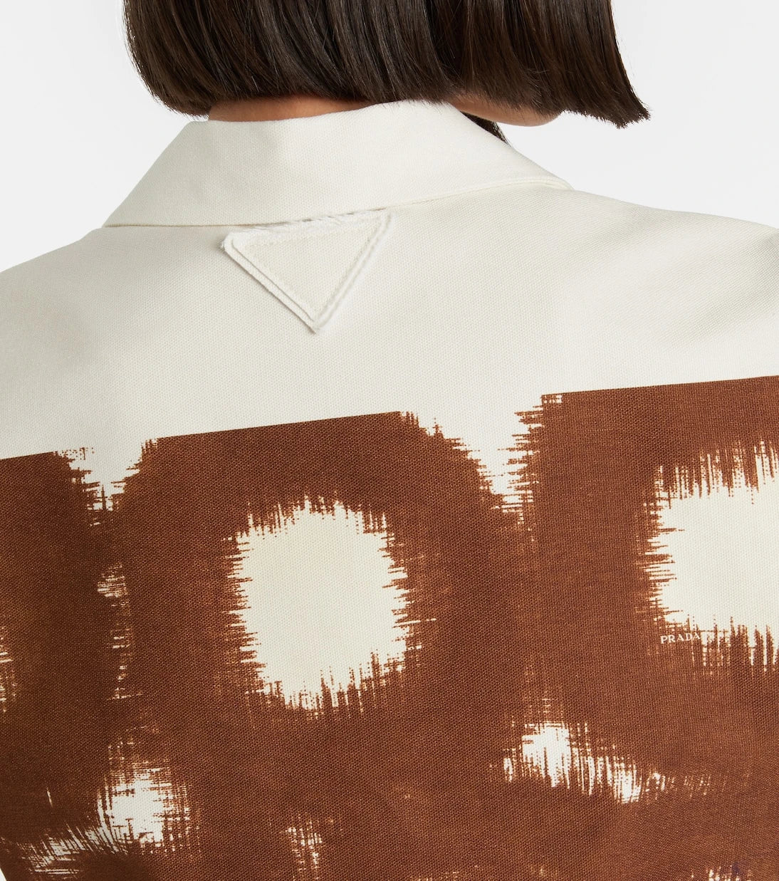 Prada - Printed cropped cotton shirt