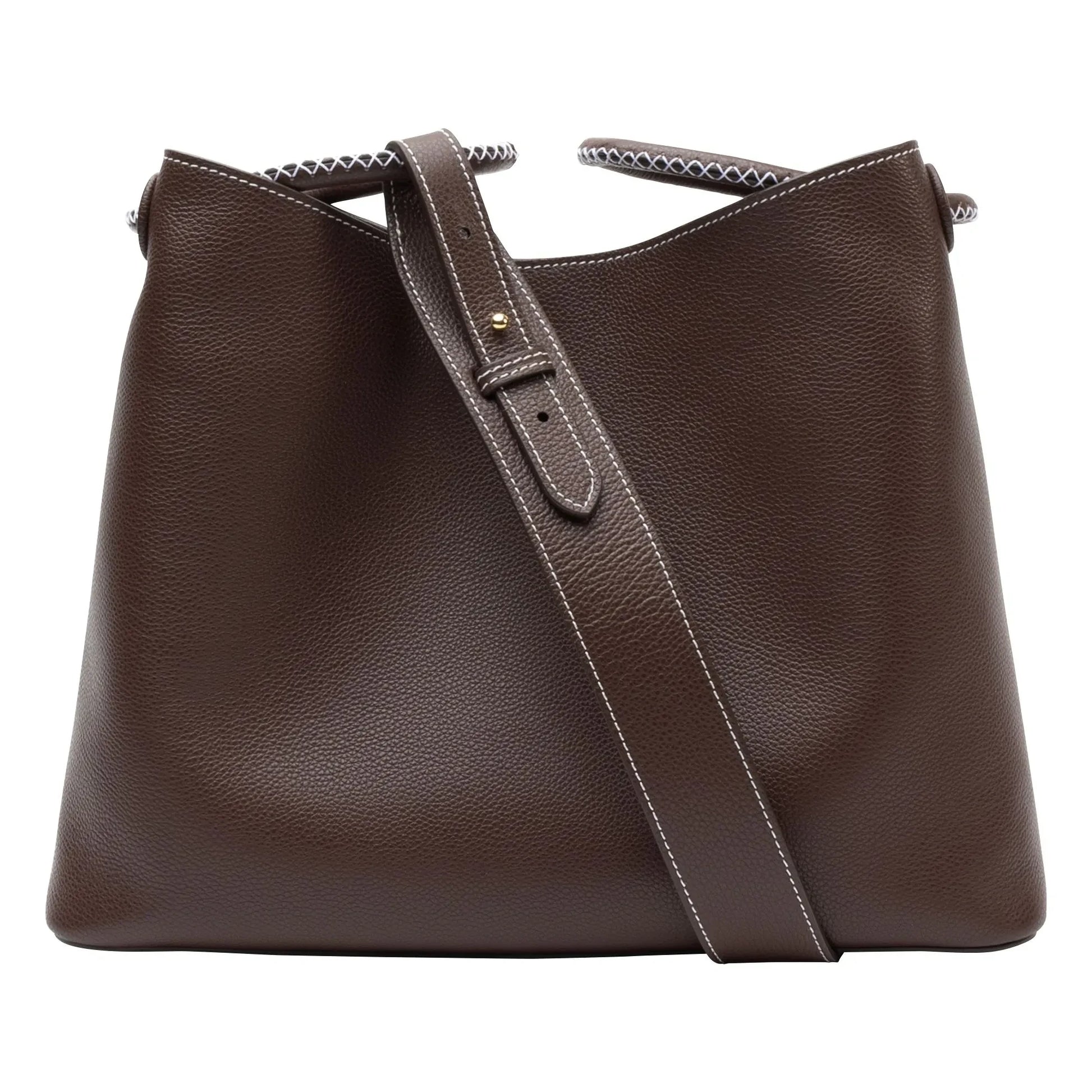 Elleme - Vosges Grainé leather bag | Dark Brown