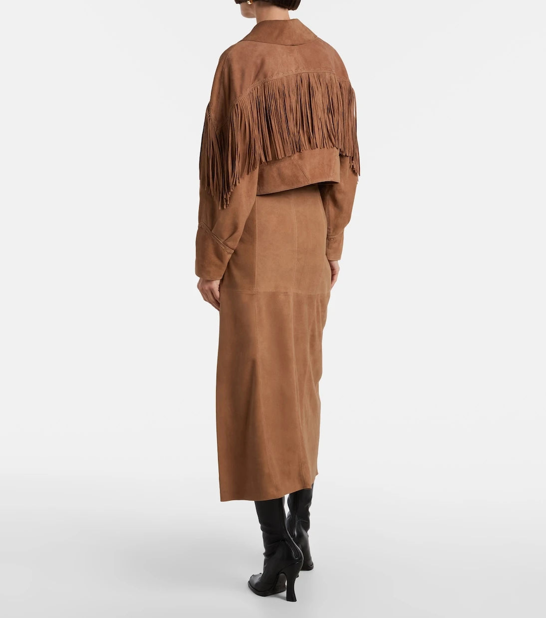 Rixo - Edwina high-waist suede maxi skirt