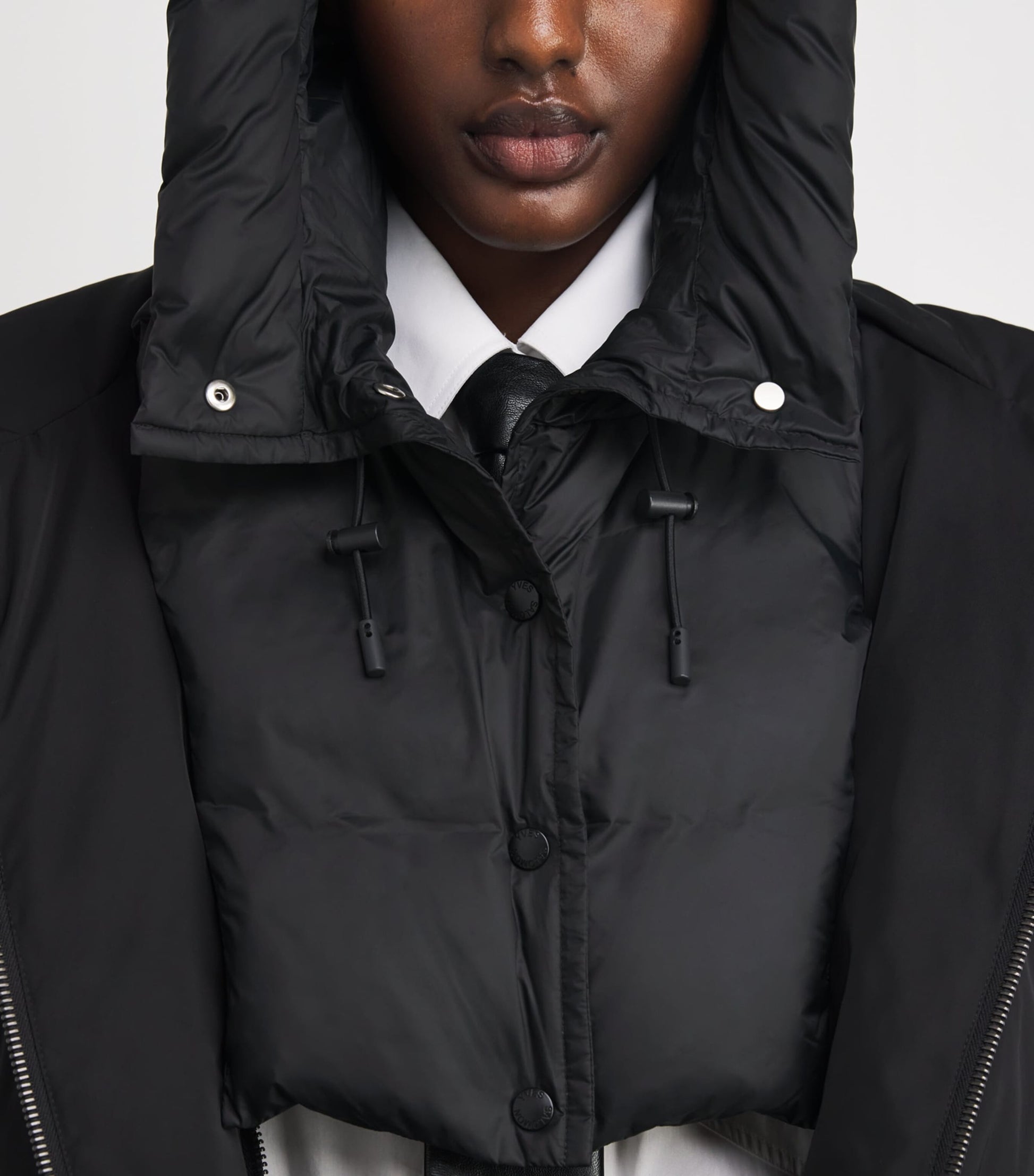 Yves Salomon Black Down Padded Technical Hood