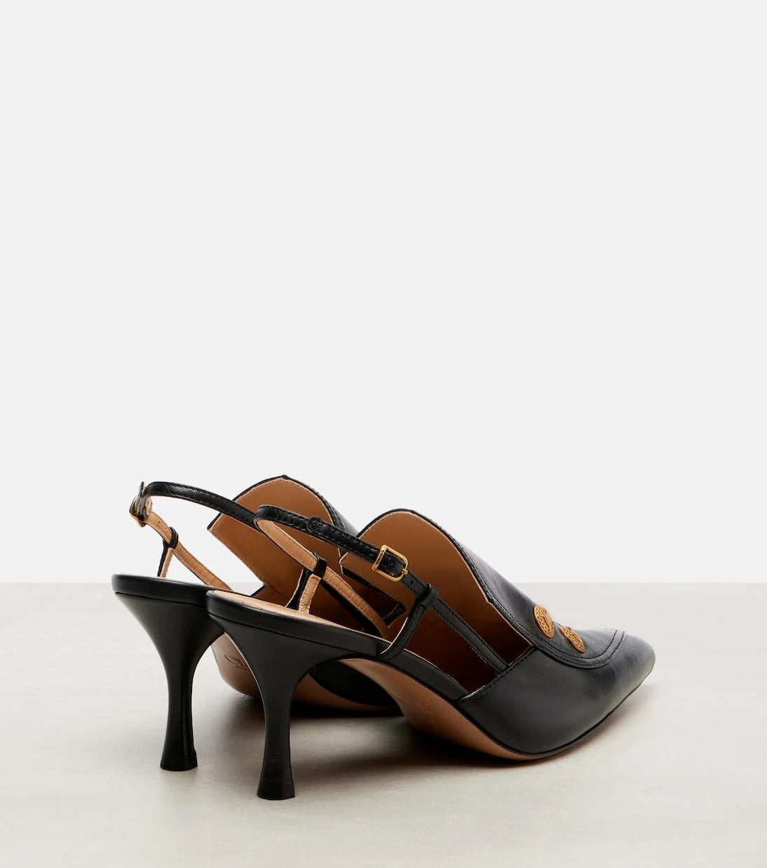 Chloé - Agnes embellished leather slingback pumps