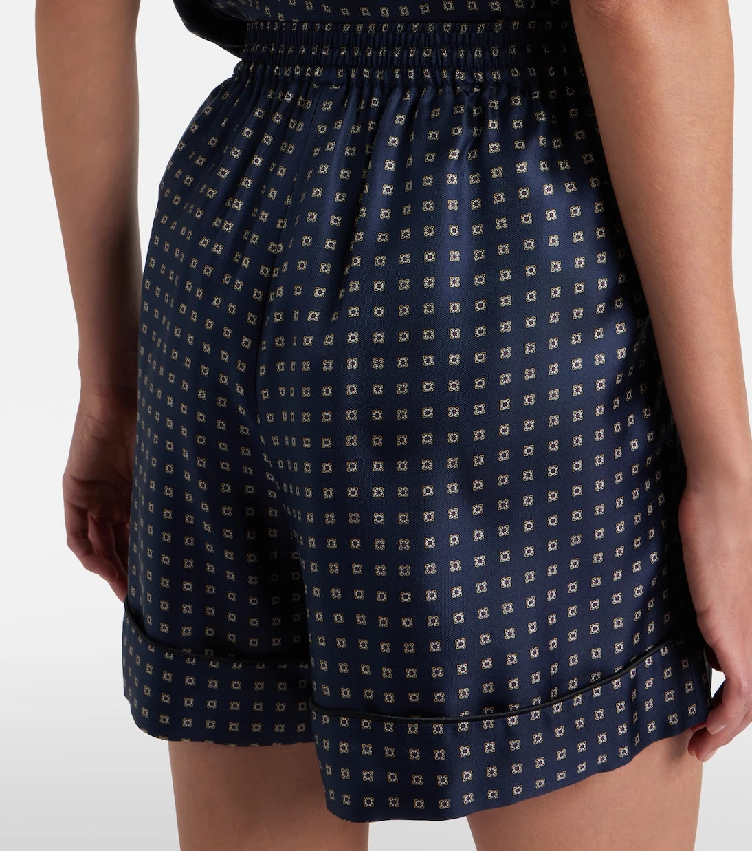 Saint Laurent - Printed silk shorts