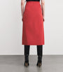 Red Wrap Midi Skirt