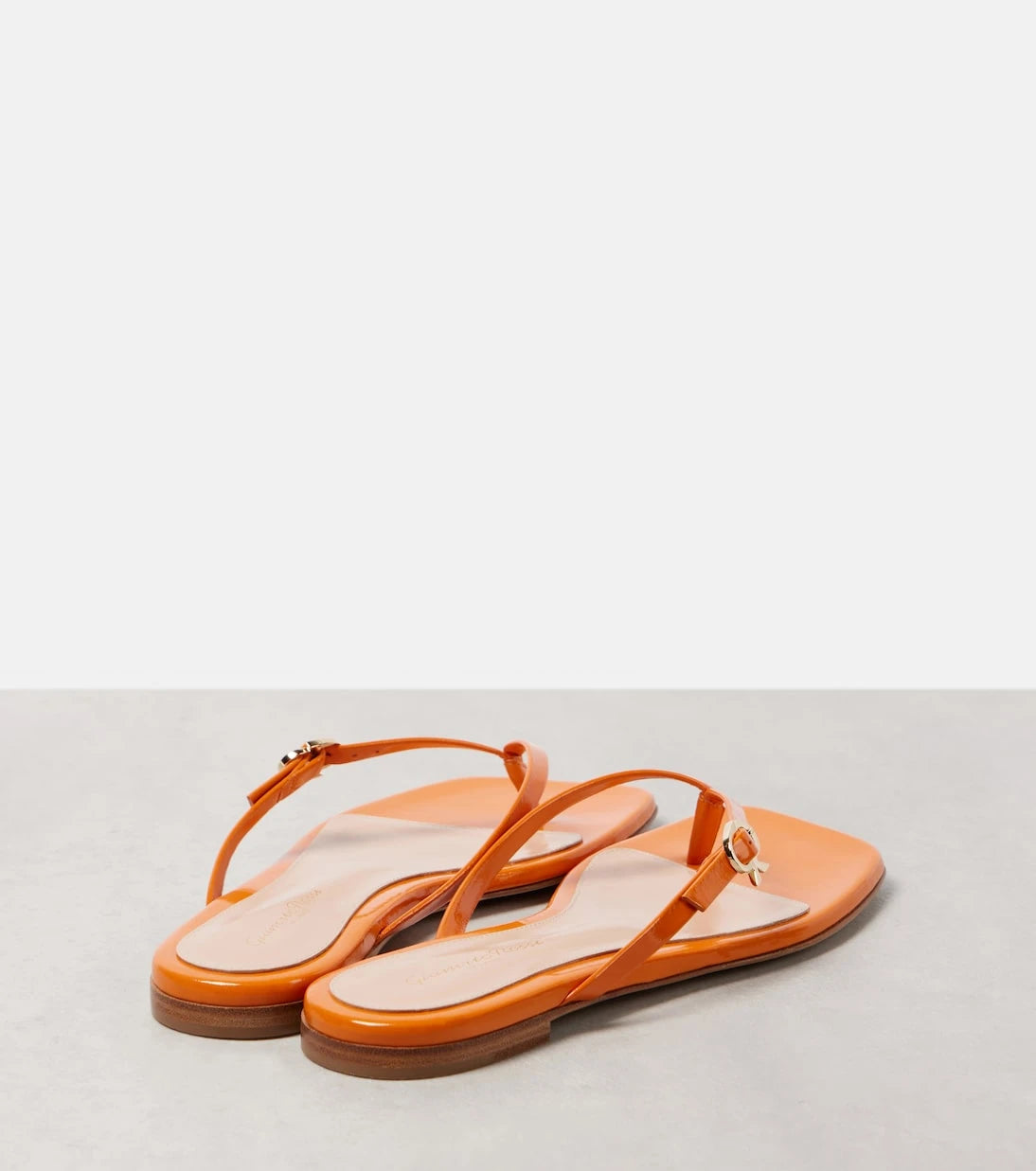 Gianvito Rossi - Ribbon patent leather thong sandals