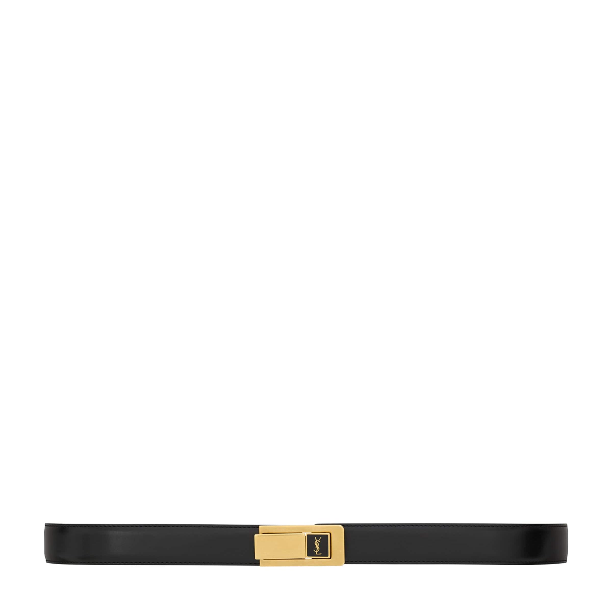 Black Leather Charniere Belt