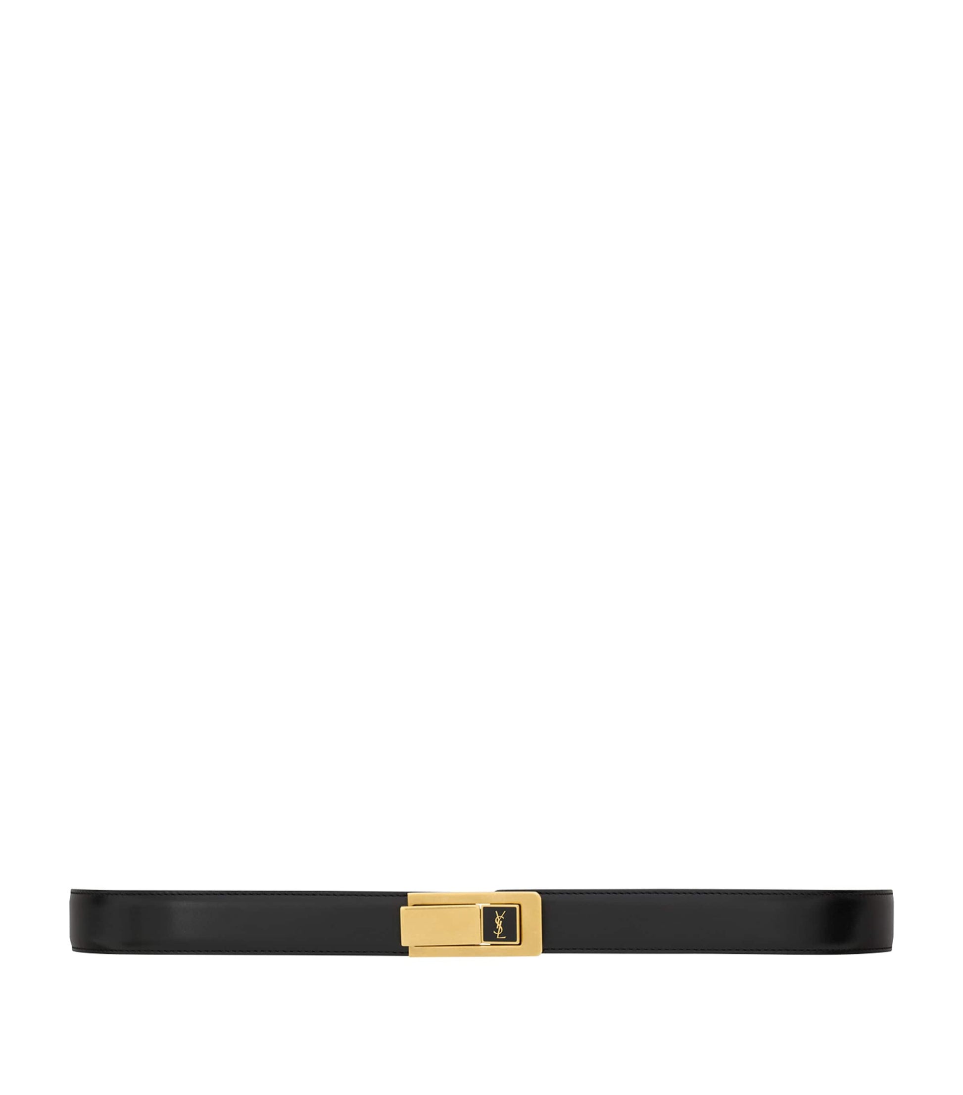 Black Leather Charniere Belt