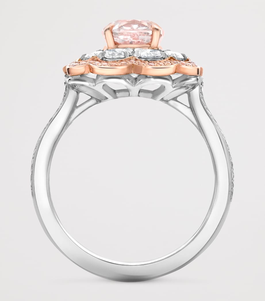 Platinum, Rose Gold and Diamond Ring