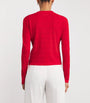 Tory Burch Red Monogram Pointelle Cardigan